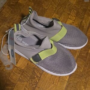 Cat & Jack Gray and Lime Slip-On Sneakers